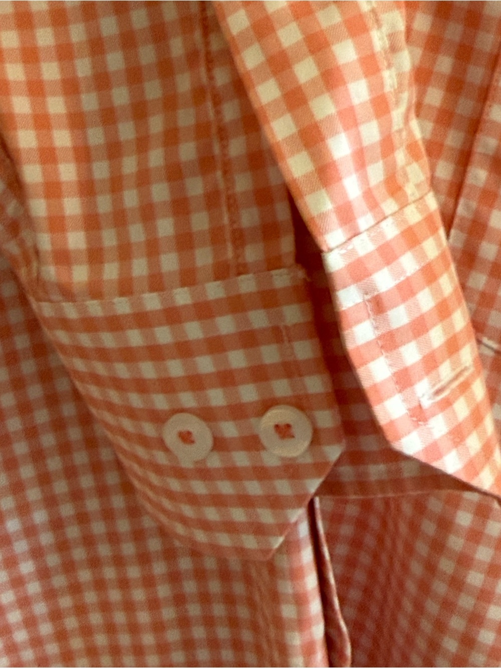 Onward Reserve Tailored Fit Performance Shirt Men S Coral Gingham Stretch - Picture 5 of 6